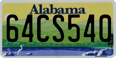 AL license plate 64CS540