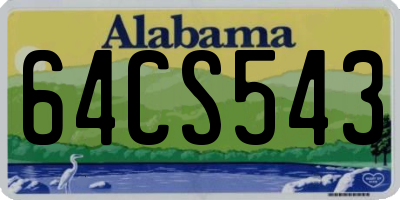 AL license plate 64CS543