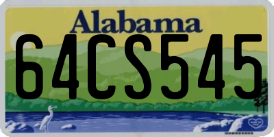 AL license plate 64CS545