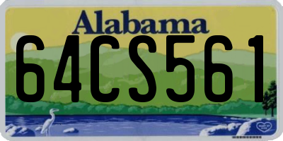AL license plate 64CS561