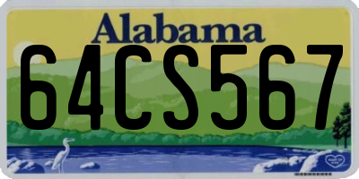 AL license plate 64CS567