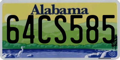 AL license plate 64CS585