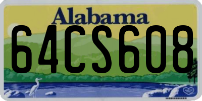 AL license plate 64CS608