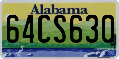 AL license plate 64CS630