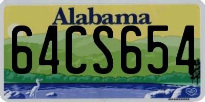 AL license plate 64CS654