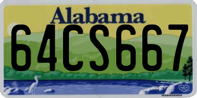 AL license plate 64CS667