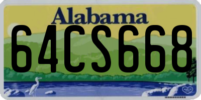AL license plate 64CS668