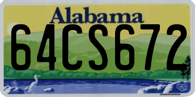 AL license plate 64CS672