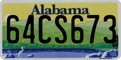 AL license plate 64CS673