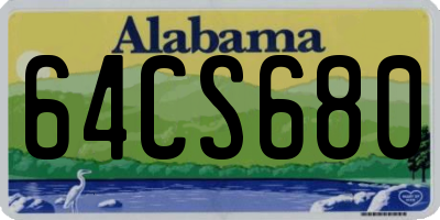 AL license plate 64CS680