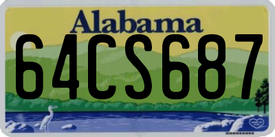 AL license plate 64CS687