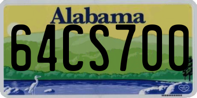 AL license plate 64CS700