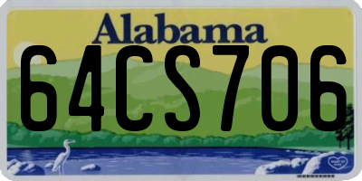 AL license plate 64CS706