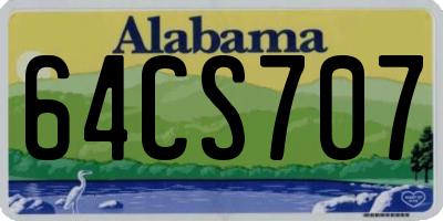 AL license plate 64CS707