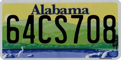 AL license plate 64CS708