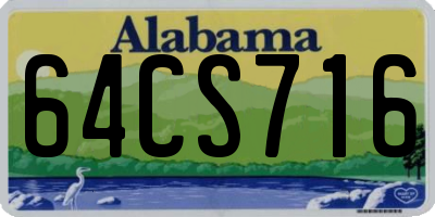 AL license plate 64CS716
