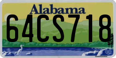 AL license plate 64CS718
