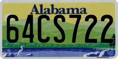 AL license plate 64CS722