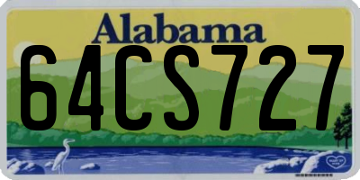 AL license plate 64CS727