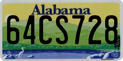 AL license plate 64CS728