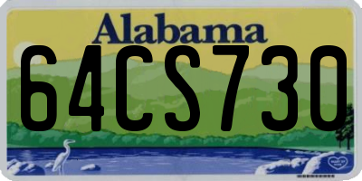 AL license plate 64CS730