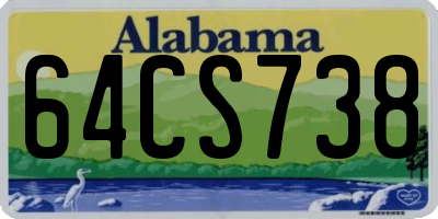 AL license plate 64CS738