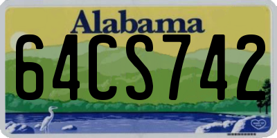 AL license plate 64CS742