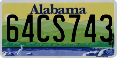AL license plate 64CS743