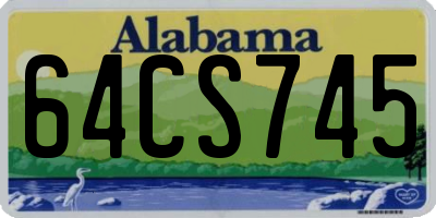AL license plate 64CS745