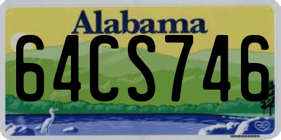 AL license plate 64CS746