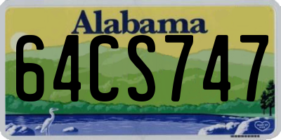 AL license plate 64CS747