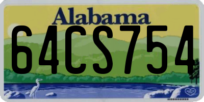 AL license plate 64CS754