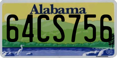 AL license plate 64CS756