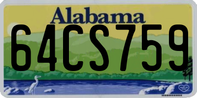 AL license plate 64CS759