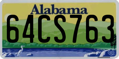 AL license plate 64CS763