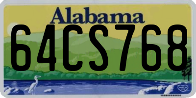 AL license plate 64CS768