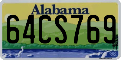 AL license plate 64CS769