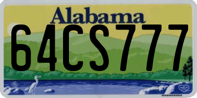 AL license plate 64CS777