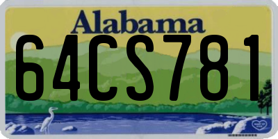 AL license plate 64CS781
