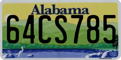 AL license plate 64CS785