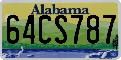AL license plate 64CS787