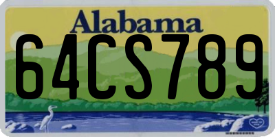 AL license plate 64CS789