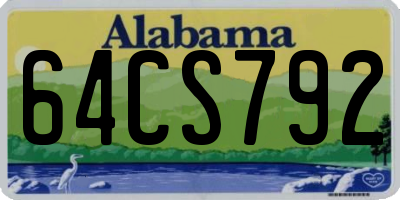 AL license plate 64CS792