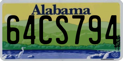 AL license plate 64CS794