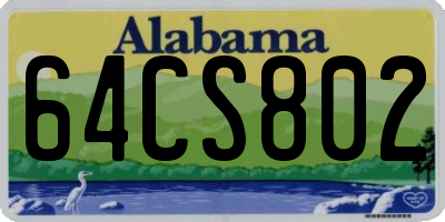 AL license plate 64CS802