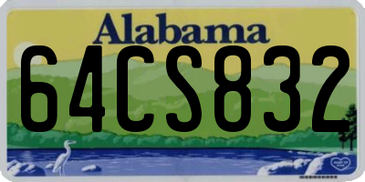 AL license plate 64CS832