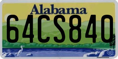 AL license plate 64CS840