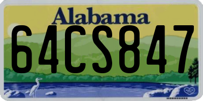 AL license plate 64CS847
