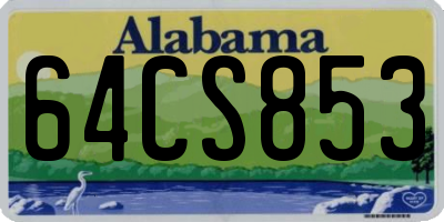 AL license plate 64CS853