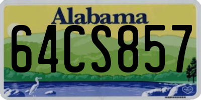 AL license plate 64CS857